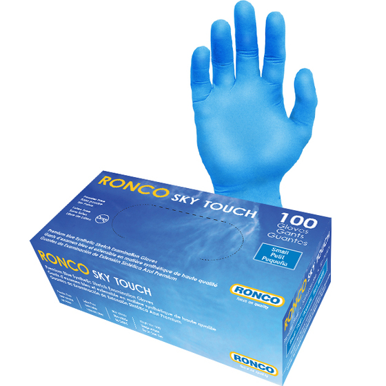 SkyTouch Vinyl/Nitrile Blue Examination Glove Powder Free 2X-Large 90x10