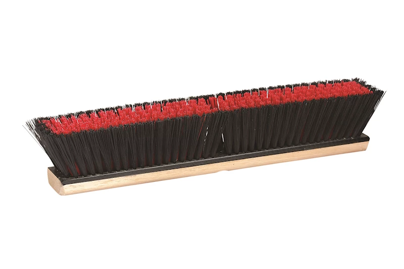 24" Black/Red Medium-Coarse Sweep Push Broom